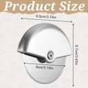ElevateTech Pizza Cutter Wheel with Safety Blade Handheld Pizza Slicer for Cutting Through Pizzas, Crusts, Pies, Stainless Steel Pizzas Cutters with Comfort Grip, Easy Cleaning Dishwasher Safe, Silver