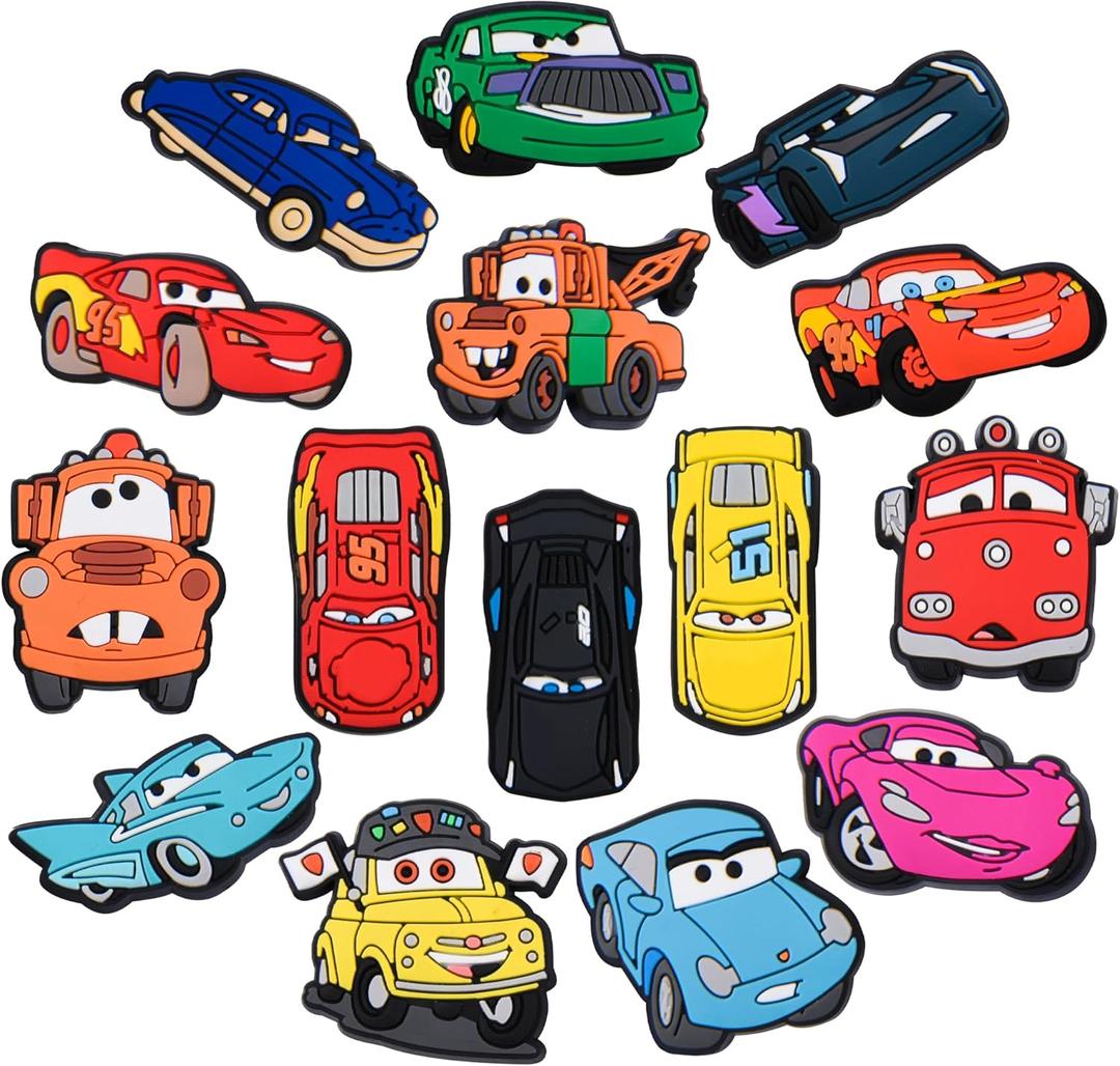 Men Women Super Car Shoe Charms Boys Girls Cartoon Car Shoes Decorations for Birthday Gifts