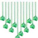 JOYIN 12 PCS St Patrick's Green Mug Bead Necklaces for Women Men, for Mardi Gras, St. Patrick's Day, Costume Themed Party Games Favor Supplies
