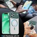 Magnetic Shockproof for iPhone 17 Pro Case,Upgraded[Camera Protection][Compatible with Magsafe][Non-Slip][Mil-Grade Protection] Slim Translucent Matte Phone Case for iPhone 17 Pro,Pine Green