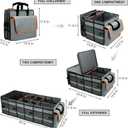 GDNasist Car Trunk Organizer and Storage with Removable Leakproof Cooler Bag, 6 Removable Dividers for Custom Space, Collapsible Trunk Storage with Non Slip Bottom, Foldable Cover for SUV, Jeep, MPVs