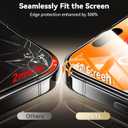 2 x Toughest 9H+ Glass for iPhone 16 Pro Max Screen Protector [Military Grade Shatterproof][Full Coverage Protection] HD Screen Protector iPhone 16 Pro Max Top Durable Tempered Glass, 2 Packs