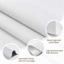 AOSKY Linen Roller Blinds Shades for Indoor Windows Pull Down Cordless Blackout Black Out Window Shade 35.5 Inch Blinds for Home White