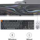 Keychron K10 Full Size 104 Keys Bluetooth Wireless Mechanical Gaming Keyboard for Mac Windows with Keychron Super Brown Switch, Multitasking/White LED Backlight/USB C Wired Computer Keyboard