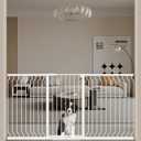WAOWAO Extra Tall 40.55" Baby Gate 73.62-80.70" Wide Pressure Mounted Walk Through Swing Auto Close Safety White Metal Toddler Child Dog Pet for Indoor Stairs,Doorways,Kitche
