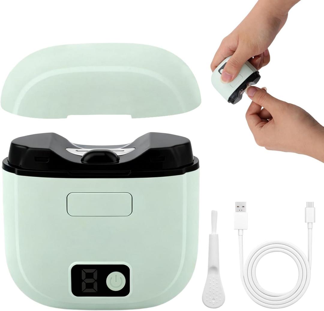 3 in 1 Electric Nail Clipper for Seniors with LED Light & 3 Speeds,Electric Nail File,Safe Electric Automatic Nail Trimmer with Storage for Adults,Children,Home and Travel Essential (Green)