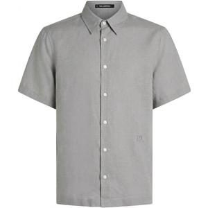 Karl Lagerfeld , Short Sleeve Dress Shirt, Grey, XL