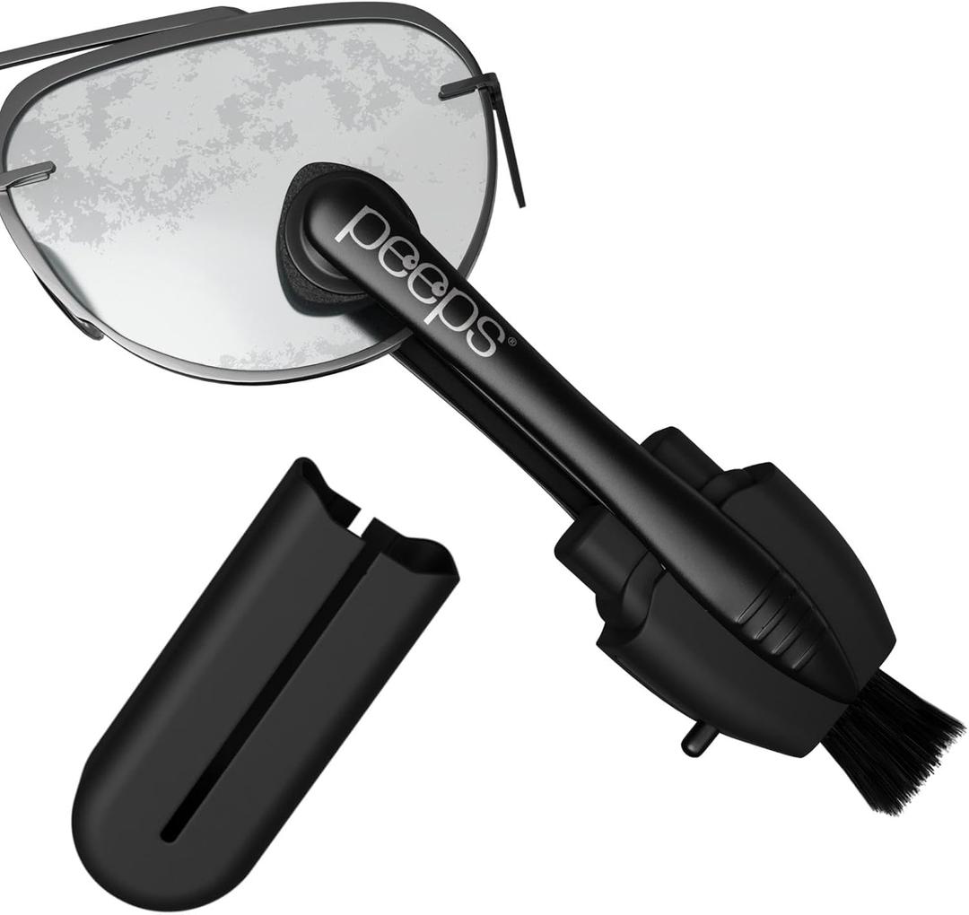 Peeps Eyeglass Cleaner - Lens Cleaner for Eyeglasses, Sunglasses, Eyewear - Soft Touch Black
