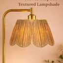 JOOFO Boho Floor Lamp with Remote & Foot Switch, Brushed Gold Standing Lamp with Flower-Inspired Textured Shade, Stepless Dimmable Tall Lamp for Living Room Bedroom Reading (Bulb Included)