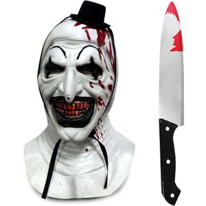 nezababy Terrifying Mask Killer Clown Mask Scary Joker Costume Halloween Horror Creepy for Adult Men Women