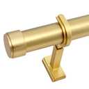 BlastHome® Luxury Fixed Length Curtain Rod, 3 ft, Brushed Gold
