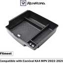 RUNROAD Center Console Organizer Tray Compatible with Kia Carnival KA4 MPV 2022 2023 2024 2025 2026 Accessories, Armrest Storage Organizer Tray Coin Holder Secondary Storage Box, Black Line