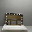 FENCHILIN Vanity Mirror with Lights, Hollywood Lighted Makeup Mirror with 15 Dimmable LED Bulbs for Dressing Room & Bedroom, Slim Metal Frame Design, White (White-usb+typec Charging)