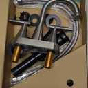 Cobbe 4 inch Brushed Nickel Bathroom Faucets with Pop up Drain and Two Supply Hoses, Lead-Free Stainless Steel 2 Handle Centerset Faucet for Vanity, RV