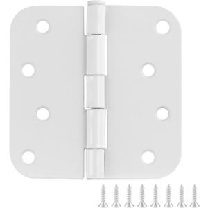 Design House Door Hinges for Interior Doors 6-Pack 4-inch x 4-inch  Rounded 5/8-inch Radius Steel Door Hinge  Painted White  Fits Standard Doors  Design House 189621