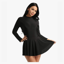 Women Long Sleeve Thermal Figure Ice Skating Dress Ballet Dance Gymnastics Leotard Size L