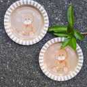 Pandecor 50 Pieces Bear Paper Dessert Plates,7 Inches Disposable Cartoon Bear Cake Plates for Baby Shower and Birthday Party