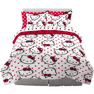 Franco Kids Bedding Super Soft Comforter and Sheet Set with Sham, 7 Piece Full Size, Hello Kitty(Prints may vary) 
