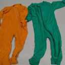 GUISBY Baby Pajamas with Mitten Cuffs - 2Pcs Girls Boys 2 Way Zipper Long Sleeve Rayon Sleepers, 0-3 Months
