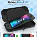 MoKo Carrying Case for Nintendo Switch 2(2025), Protective Hard Shell Portable Travel Carry Case Pouch holds 10 Cartridges with Pockets for Switch 2 Accessories and Games, Black