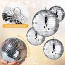 4 Pcs Large Disco Ball Decor - Silver Hanging Mirror Disco Balls Ornament for Stage Club Prom Props 70s Weddings Dance Music Birthday(12, 8, 6, 4 Inch)