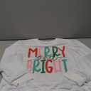 Merry and Bright Sweatshirt Kid Boy Girl Christmas Letter Print Pullover Crewneck Long Sleeve Shirt Tops 6-11 Years (White)