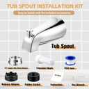 Dreyoo Tub Spout (Universal Fits 1/2" Copper Pipe, 1/2" IPS and 3/4" IPS), Bathroom Bathtub Faucet with Adapters and Hex Wrench (Chrome,Simple)