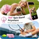 360 Spin Magnetic Stand for iPhone 16 Pro Max Case, Fit for MagSafe, All Around 4X Military-Grade Protection, Full Camera Protection,Anti-Slip Slim Phone Cover for iPhone 16 ProMax 6.9",Chalk Pink