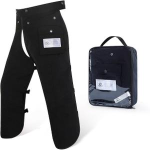 Chainsaw Chaps Apron 8-Layer Wrap for Men/Women Loggers Forest Workers Protective Chain Saw Pants Adjustable (Small Size: 35", Black)