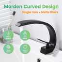 Bathroom Sink Faucet Modern Single Hole 1-Handle Faucet, Matte Black Solid Brass Faucets,Unique Bathroom faucets Mixer Tap