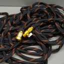 Flexible Garden Hose 75 FT, Ultra Lightweight Water Hoses w/10 Function Sprayer and 3/4" Brass Fittings, Kink-Free, Sturdy, Abrasion Resistant for Yard, Lawn, Outdoor and Gardening(Black Orange)