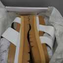 DREAM PAIRS Women's Platform Slides Sandals Comfortable Arch Support Footbed Two Strap Slip-on Fashion Beach Wedge Sandals,Size 7.5,White