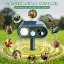 Sonic Fortress Pro Deer Repellent Devices, Solar Ultrasonic Racoon Squirrel Repellent Outdoor IP65 Motion Activated Animal Repeller Cat Deterrent Light to Scare Rabbit Dog Skunk Out of Garden Yard(2)