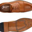 Jousen Men's Dress Cap Toe Shoes Wingtip Brogue Oxfords for Men Business Formal Derby Shoes (11, 603-cap Toe Yellow Brown)