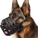 Mayerzon Dog Muzzle for Medium Large Dogs, Humane Basket Muzzle, Soft & Lightweight & Adjustable | Anti Biting Chewing Eating, Suits Training Walks Grooming Vet Visits, Drink & Pant Easily (Black, L)