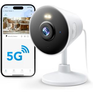 Rocktone 5G & 2.4G Indoor/Outdoor Security Camera for Home, Baby/Elder/Dog/Pet Camera with Phone App, WiFi Camera w/Spotlight Color Night Vision 2-Way Audio
