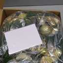 BLOSMON Christmas Garland with Lights for Decoration: 6ft Gold Lighted Garland for Mantle - Remote Timer 30 LEDs 8 Modes - Xmas Eucalyptus Ball Flower Garlands for Stairs Railing Table Outdoor Decor