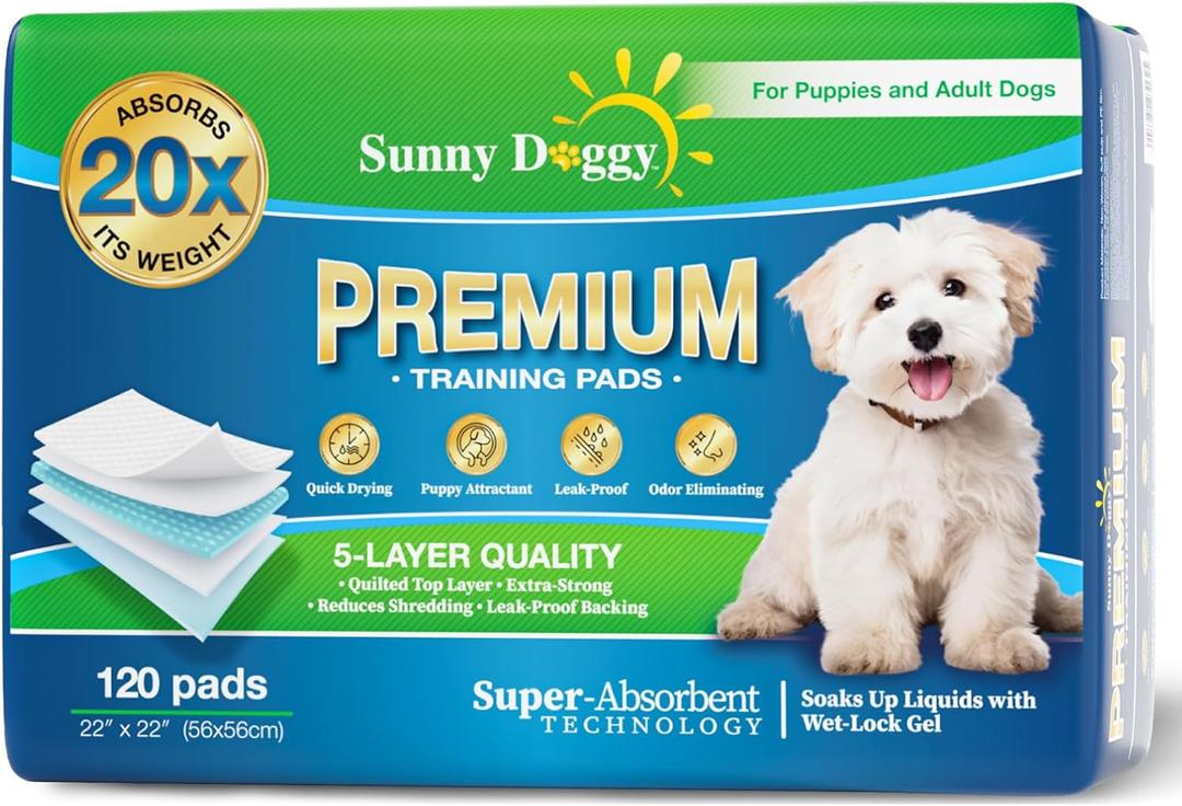 Pee Pads for Dogs Large 22x 22, 120 Count Puppy Pads Pet Training Pads Disposable Upgraded Odor Control, Potty Pads Absorbent and Leak-Proof Dog Housebreaking & Puppy Supplies