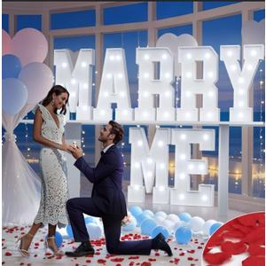 Marry Me Light Up Letters, 7pcs Will You Marry Me Sign Decorations, 3FT Marry Me Letters for Proposal Decorations, Large Romantic Engagement Wedding Party Decor