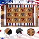 Tinideya 2 Pcs Independence Day Door Mat Patriotic Welcome Non Slip Coir Mats 4th of July Bow Star Floor Layering Doormats Seasonal for Front Porch Entryway Decor 23.6 x 35.4 Inches, Bow, Red Blue White
