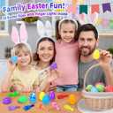 28 Pack Easter Eggs with Finger Lights, Finger Light Toys with 28 Fillable Plastic Eggs, Easter Egg Fillers, Easter Basket Stuffers for Kids, Egg Hunt Prizes, Party Favors, Classroom Rewards (White)