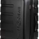 SwissGear 7366 Signature Hardside Expandable Luggage with Spinner Wheels, TSA Lock, Black, Checked-Medium 23-Inch