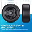 13x6.50-6" Flat Free Lawn Mower Tires, Universal Fit Solid Front Tires for Zero Turn Mowers, Adjustable Hub with 3/4" & 5/8" Bearings for Residential & Commercial Use, 2 Pack