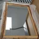 ULIKE Rectangular Wood Mirror with Natural Wooden Bead Frame, 24x36 Inch Rustic Farmhouse Wall Mirror for Bathroom Nursery Bedroom Living Room Brown