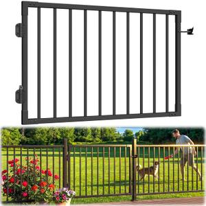 W.4ft x H.36in Aluminum Deck Gate Kit Outdoor, DIY Cuttable, Black | Welded Anti Sag Frame, Self Closing Hinges & Latch, AAMA 2604 Weather-Resistant Finish for Patio, Garden, Stairs
