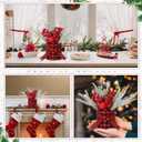 Valentines Day Decorations Valentine's Day Table Centerpieces Buffalo Check Plaid Artificial Tree Decor with Pine Cone Berry Gifts for Festival Winter Party Indoor Home Office Decor(Red)