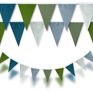 Golf & Graduation Party Blue & Green Felt Triangle Pennant Banner Garland – Party Decoration Flags for Birthday, Wedding, Baby Shower, Outdoor & Garden Events, 32ft (9" x 6.5" Flags)