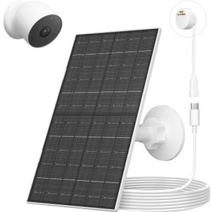 7W Solar Panel for Google Nest Cam (Battery Version), USB-C Solar Charger for Indoor & Outdoor Use, IP66 Waterproof, 360 Adjustable Mount, 7.2ft Cable