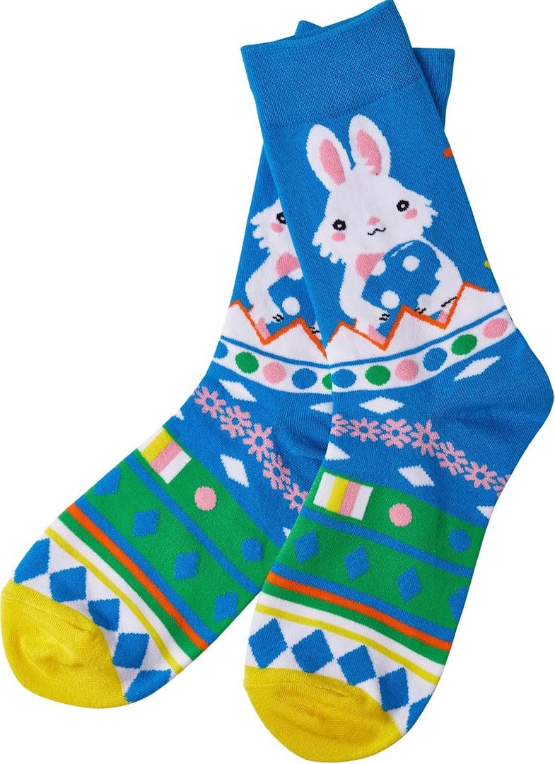 Men Novetly Funny Cotton Socks (Blue)-Adult