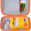 Hard Case Compatible with Yoto Player Kids Speaker Kids Audio Music Children Player (Off White + Orange Case)